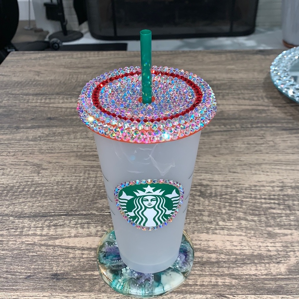 Blinged lid Starbucks cup